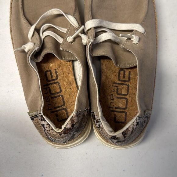 Hey Dude Wendy Slip On Python Brown Lace Up Comfort Snakeskin Print Cork Insole - Picture 7 of 7